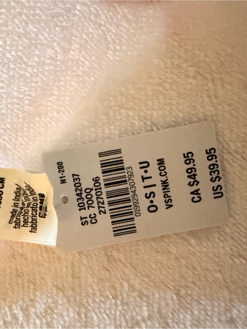 PINK Victoria's Secret White Towel with Pink Logo Pattern - Picture 4 of 4